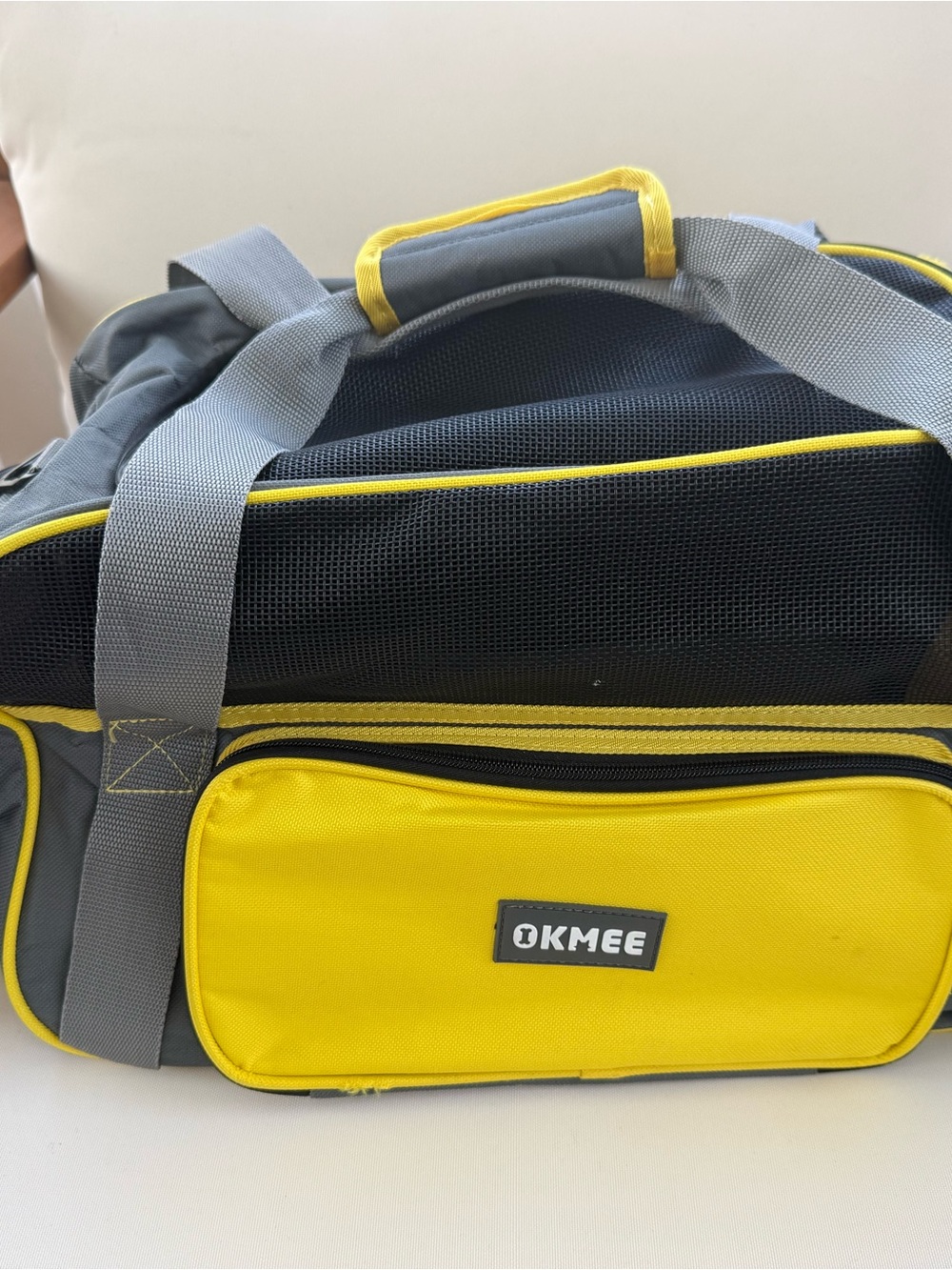 Yellow and Gray Small Pet Carrier - Portable Soft-Sided Travel Crate